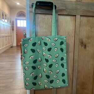 Reusable Avocado Print Tote Bag NEW in Package